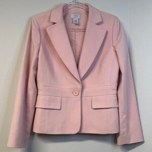 Ann Taylor Loft Pink Wool Blend Blazer Women's Size 10
